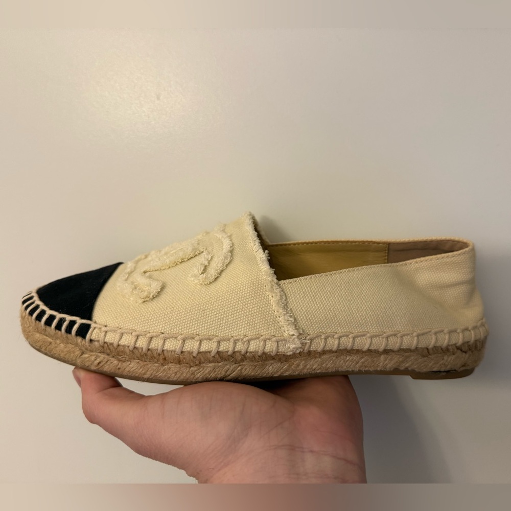 Chanel Beige and Black Espadrilles